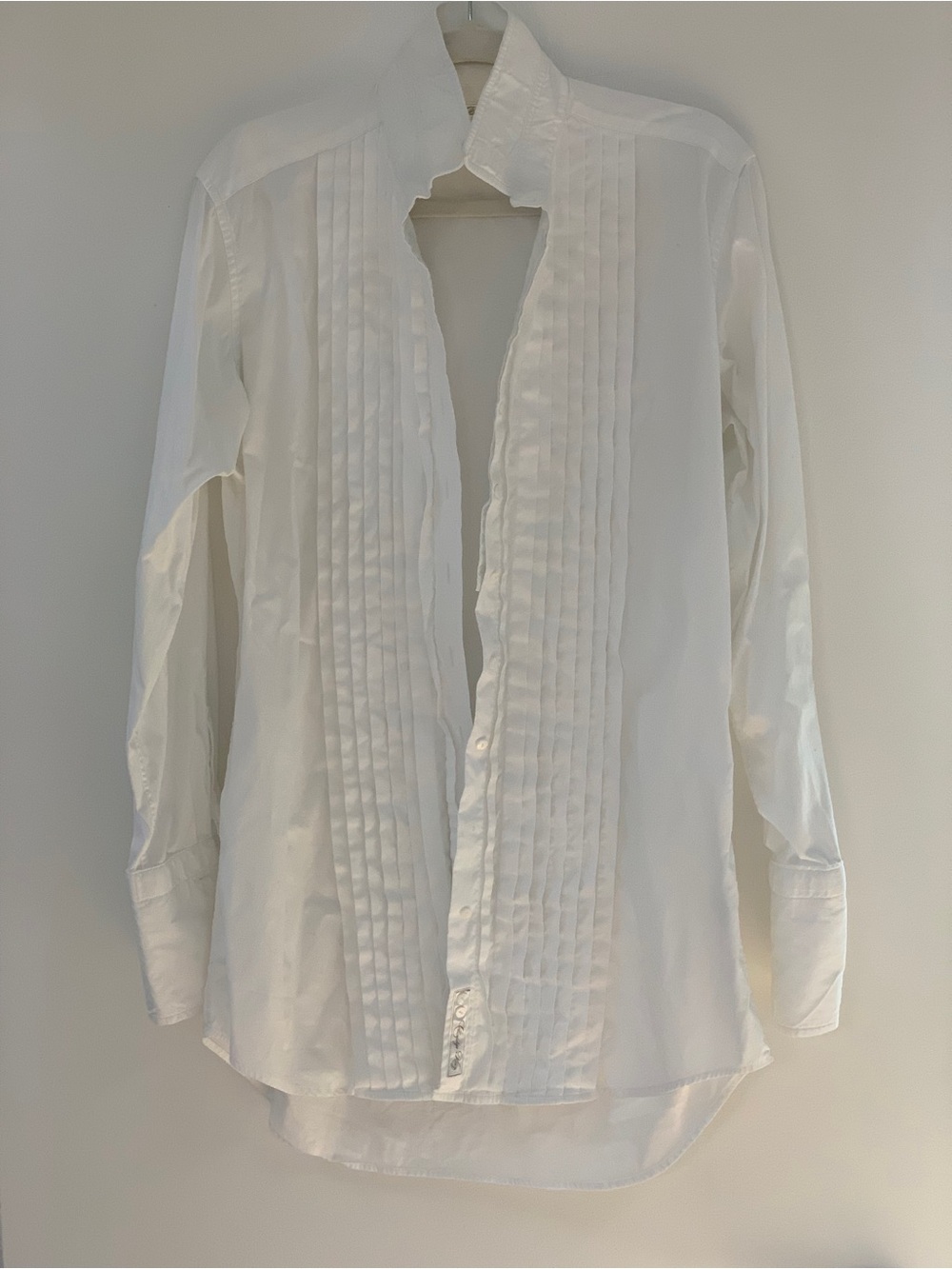 Claridge + King White Tux Button-Down Shirt Medium